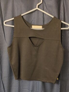 Nicki Minaj Black Cutout Sleeveless Crop Tank